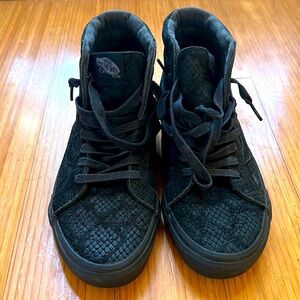 Vans Black High-Top Snake-Texture Sneakers